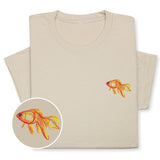 Goldfish Embroidered T-shirt Gift, Custom Embroidered Fish T-Shirt, Embroidered Goldfish Tee, Goldfish T-Shirt Unisex, Aquarist T-Shirt!