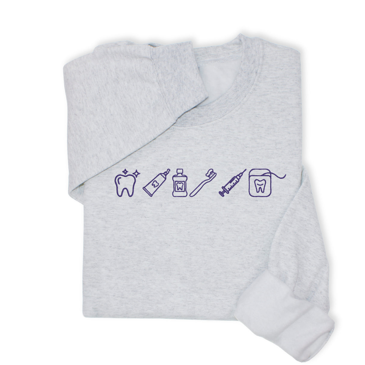 Custom Dental Embroidered Hoodie & Sweatshirt, Tooth Icons Design, Dentist Hygienist Gift, Dental Assistant Unisex Workwear