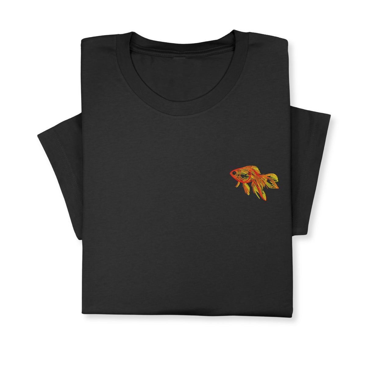 Goldfish Embroidered T-shirt Gift, Custom Embroidered Fish T-Shirt, Embroidered Goldfish Tee, Goldfish T-Shirt Unisex, Aquarist T-Shirt!