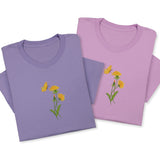 Dandelion & Butterfly Embroidered T-Shirt, Floral Nature Tee, Garden Inspired Shirt, Minimalist Botanical Gift, Soft Cotton Unisex Tee