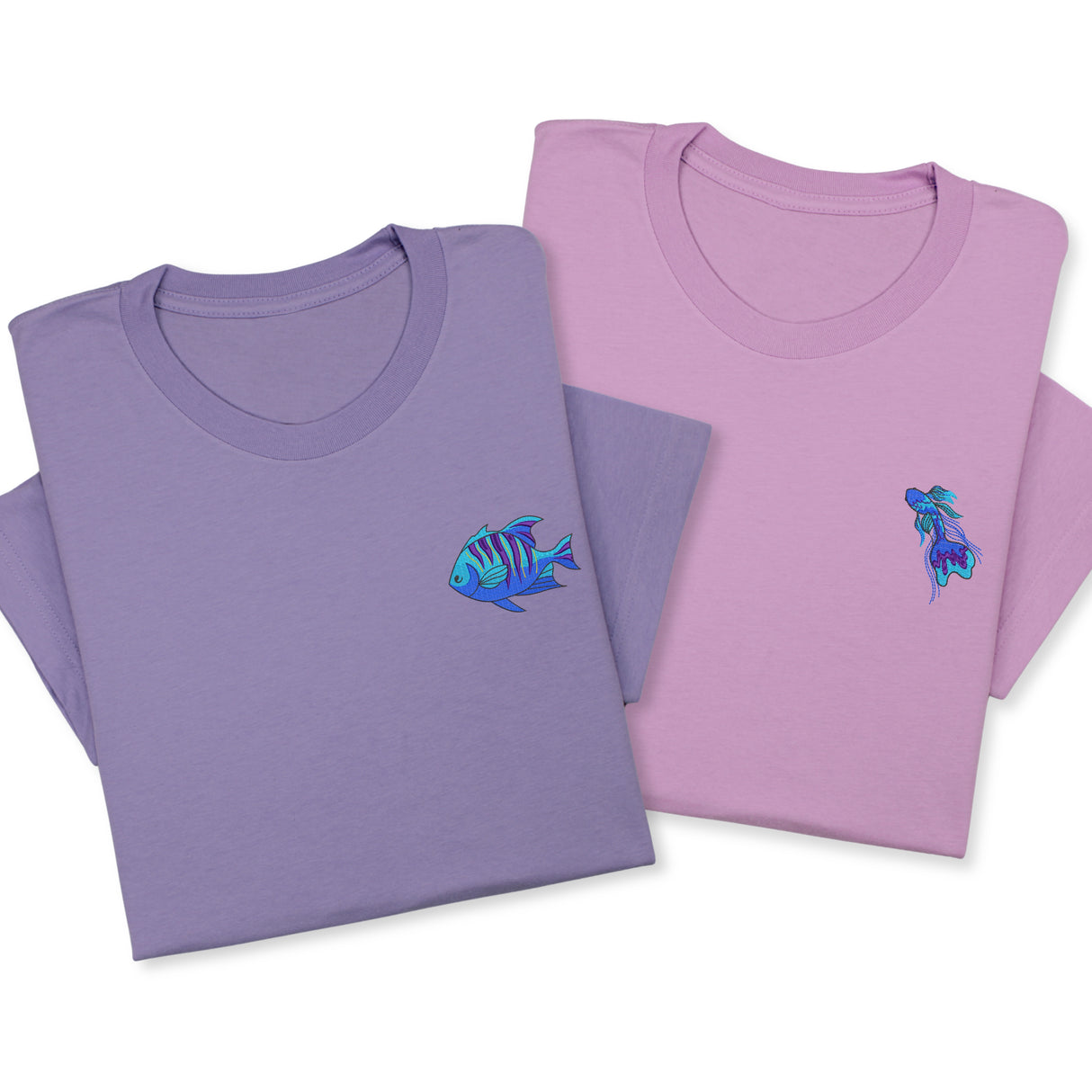 Custom Fish Embroidered T-Shirt, Tropical & Betta Fish Design, Ocean Lover Tee, Cute Marine Animal Shirt, Personalized Sea Life Gift Unisex