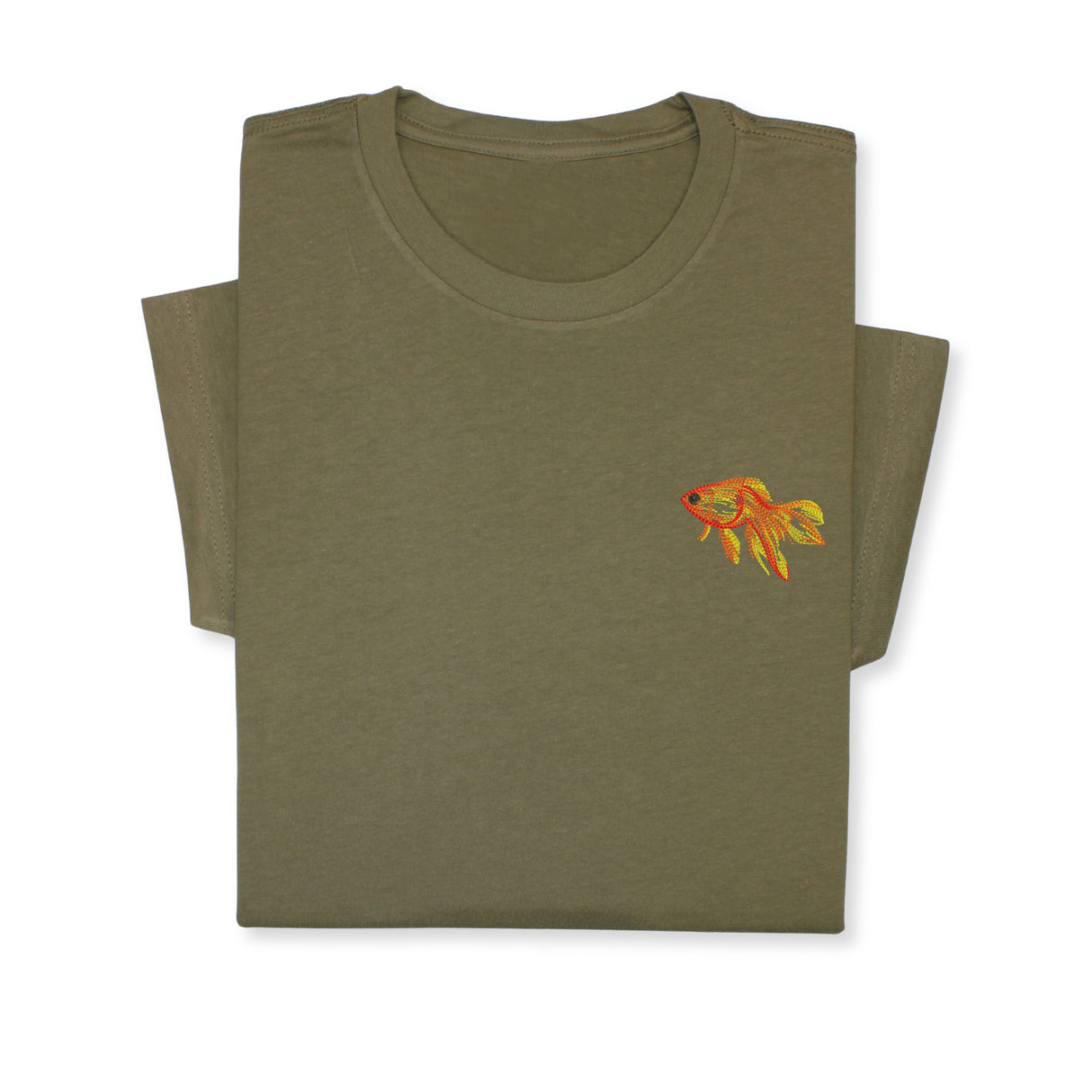 Goldfish Embroidered T-shirt Gift, Custom Embroidered Fish T-Shirt, Embroidered Goldfish Tee, Goldfish T-Shirt Unisex, Aquarist T-Shirt!
