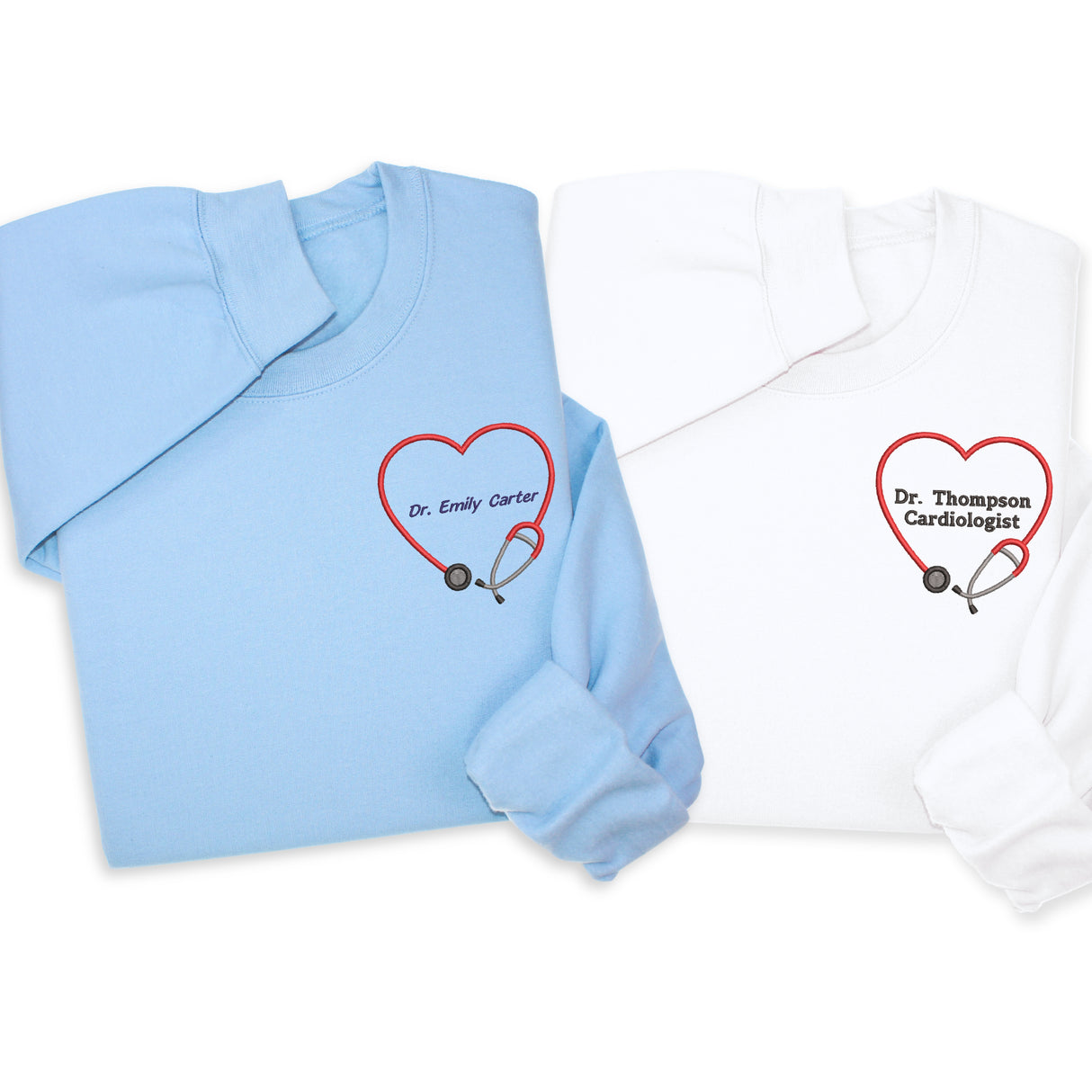 Personalized Heart Stethoscope Hoodie, Sweatshirt, 1/4 Zip – Custom Medical Embroidery Gift for Nurses, Doctors & Healthcare Workers