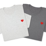 Mini Heart Embroidered T-Shirt with Custom Name, Personalized Valentine Shirt, Love Tee, Cute Gift for Her or Him