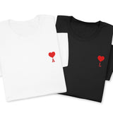 Mini Heart Embroidered T-Shirt with Custom Name, Personalized Valentine Shirt, Love Tee, Cute Gift for Her or Him