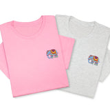Colorful Elephant Embroidered T-Shirt, Boho Wildlife Design Tee, Whimsical Animal Gift, Artistic Nature  Shirt, Unique Embroidery Look