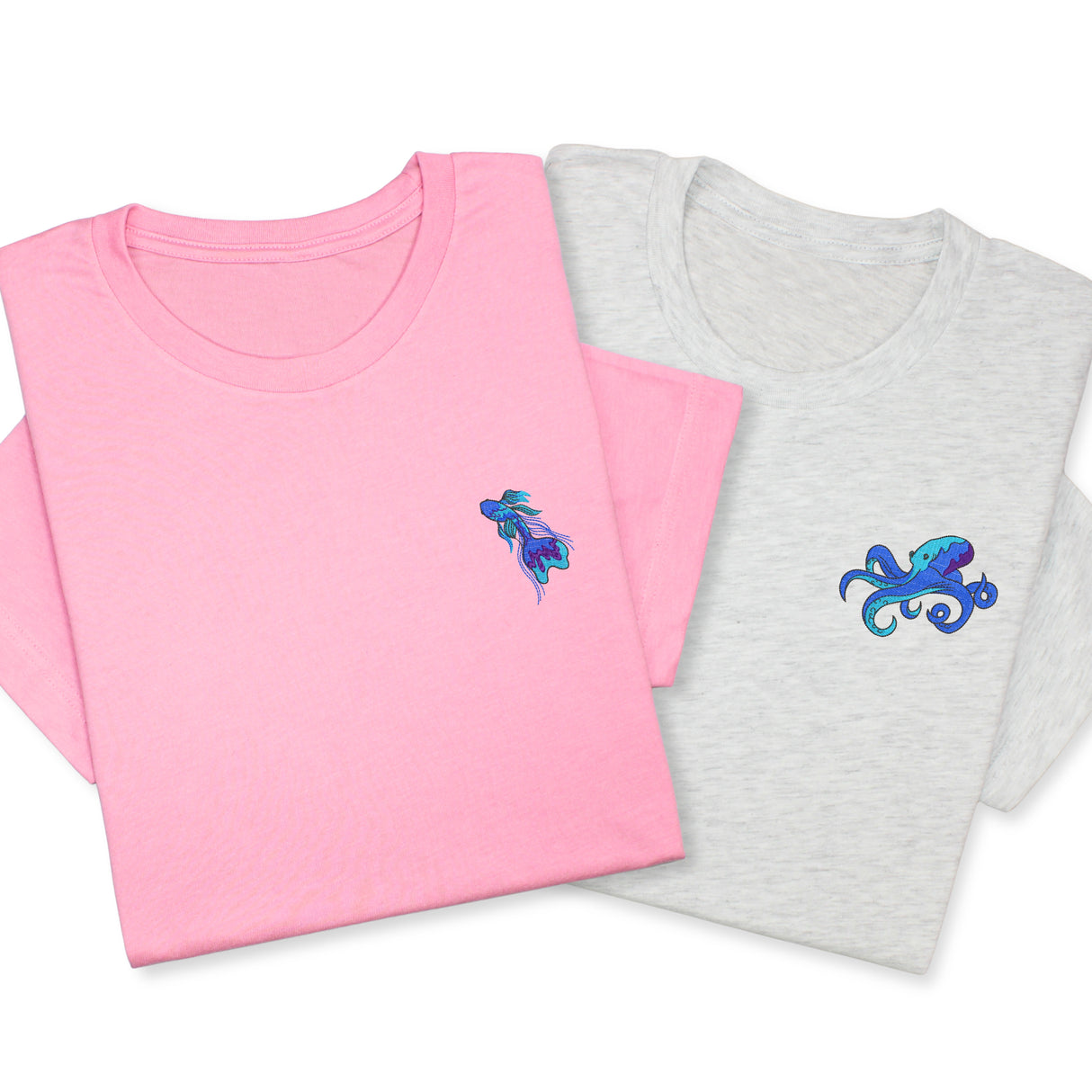 Custom Fish Embroidered T-Shirt, Tropical & Betta Fish Design, Ocean Lover Tee, Cute Marine Animal Shirt, Personalized Sea Life Gift Unisex
