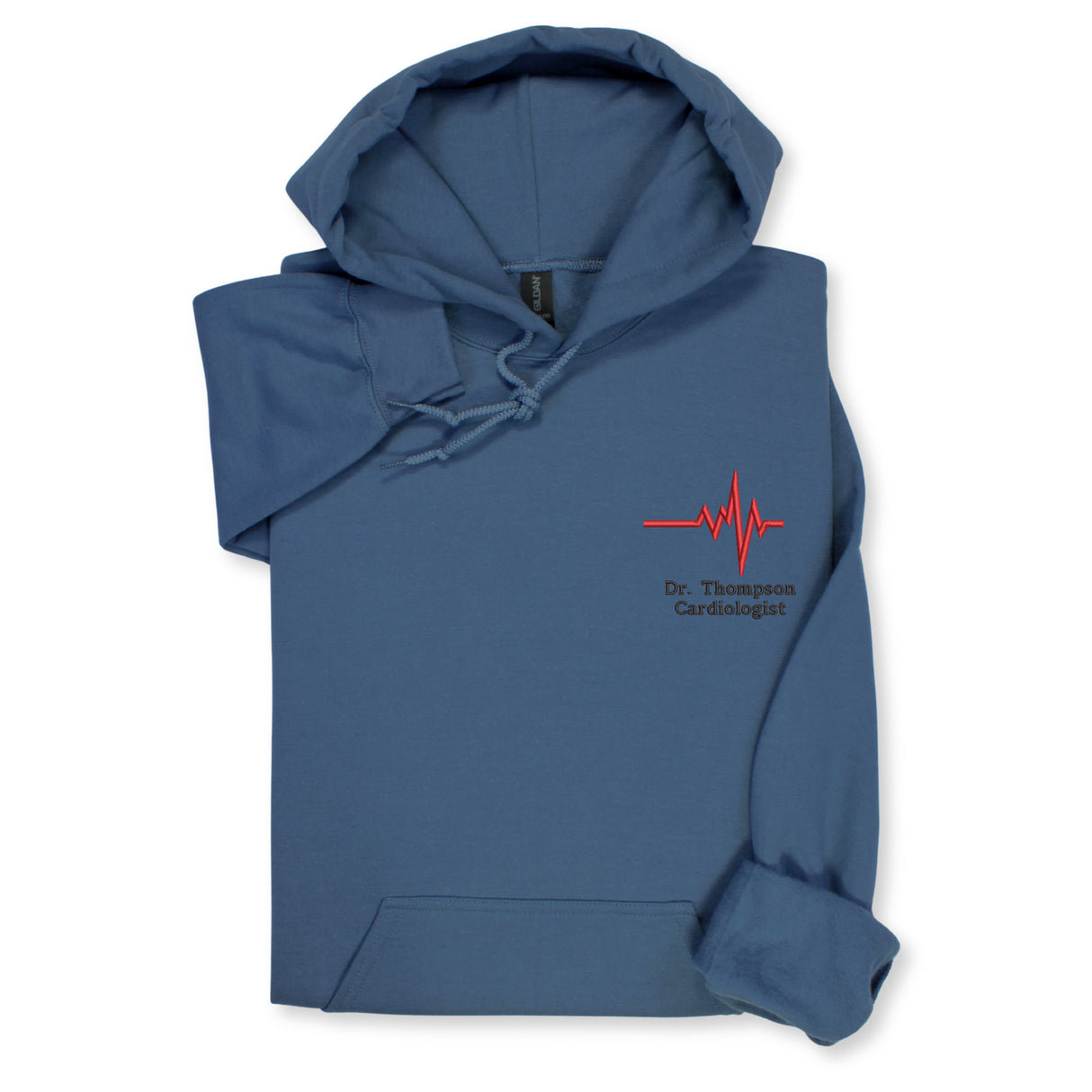 Custom  Heartbeat Embroidered Hoodie, Sweatshirt & 1/4 Zip – Personalized Nurse Gift, Stethoscope Design, Medical Workwear