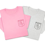 Anchor Faux Pocket Embroidered T-Shirt, Nautical Tattoo Style Shirt, Sea Inspired Tee, Minimalist Maritime Gift
