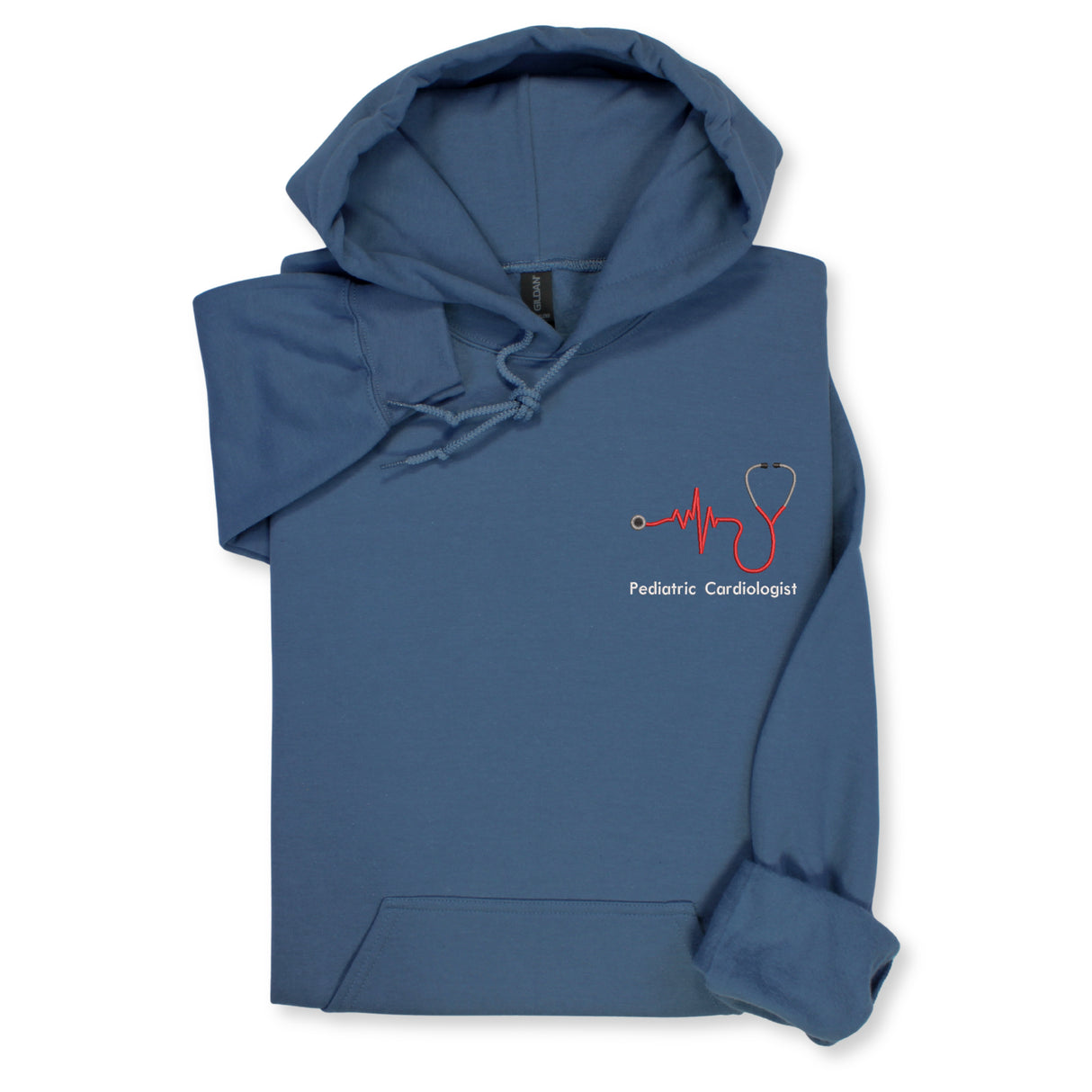Custom Heartbeat Embroidered Hoodie, Sweatshirt & 1/4 Zip – Personalized Nurse Gift, Stethoscope Design, Medical Workwear