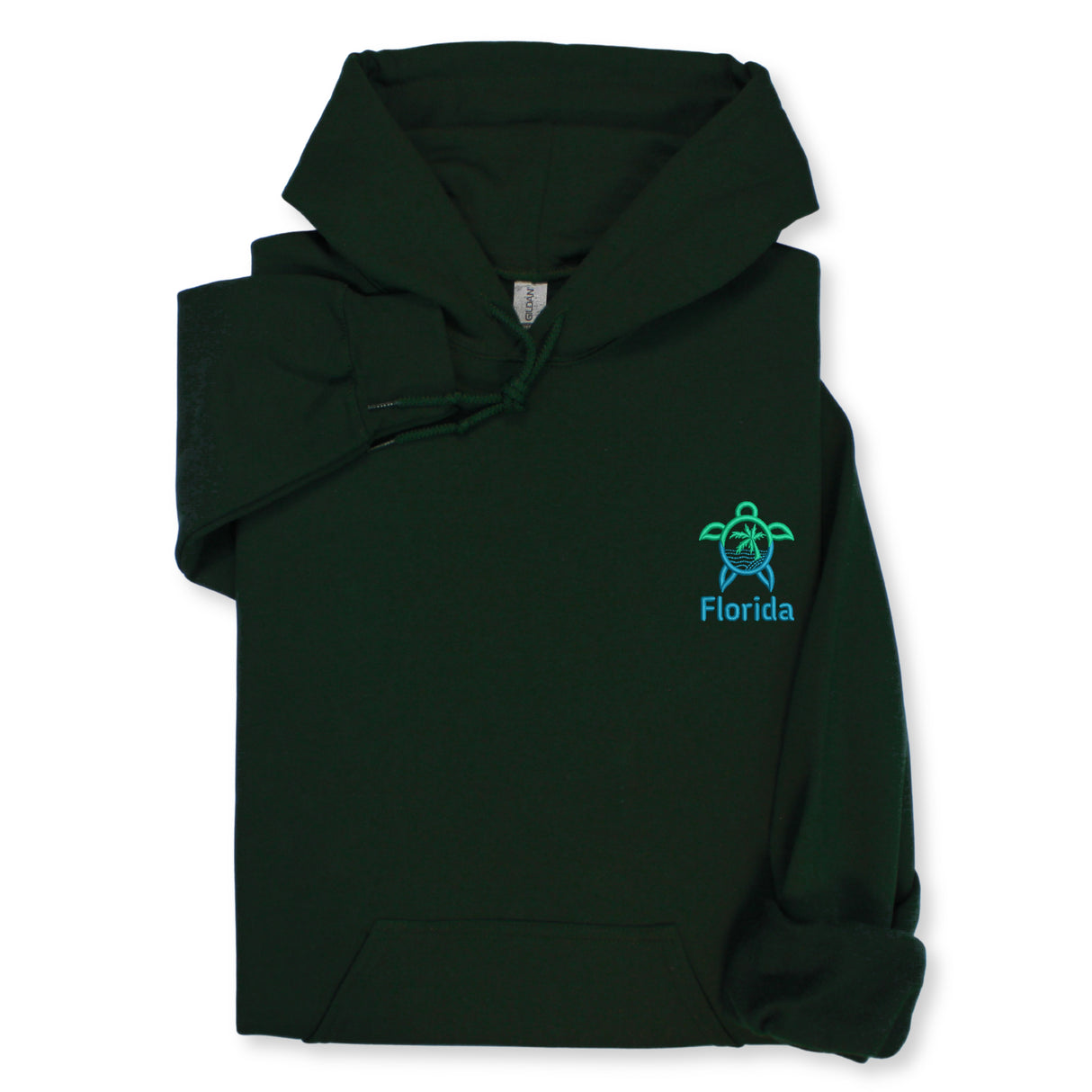 Florida Turtle Embroidered Hoodie & Sweatshirt, Sea Turtle Embroidery Pullover, Coastal Vacation Gift, Unisex Florida Beach Apparel
