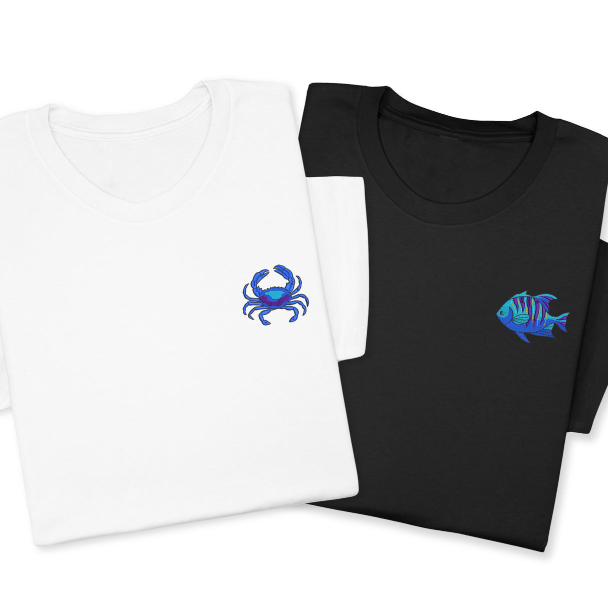 Custom Fish Embroidered T-Shirt, Tropical & Betta Fish Design, Ocean Lover Tee, Cute Marine Animal Shirt, Personalized Sea Life Gift Unisex