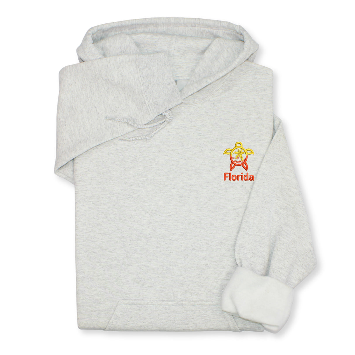Florida Turtle Embroidered Hoodie & Sweatshirt, Sea Turtle Embroidery Pullover, Coastal Vacation Gift, Unisex Florida Beach Apparel