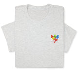 Rainbow Balloons Embroidered T-Shirt, Whimsical Party Tee, Colorful Festive Gift, Birthday Celebration Shirt, Fun Embroidery for All Ages
