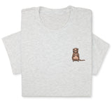 Otter Embroidered T-Shirt, Cute Animal Design Tee, Playful Wildlife Gift, Cozy Nature Inspired Shirt Whimsical Embroidery for Animal Lovers
