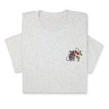 Mouse & Berry Embroidered T-Shirt, Cute Garden Animal Tee, Whimsical Nature Shirt, Funny Rodent Embroidery Gift for Her & Him