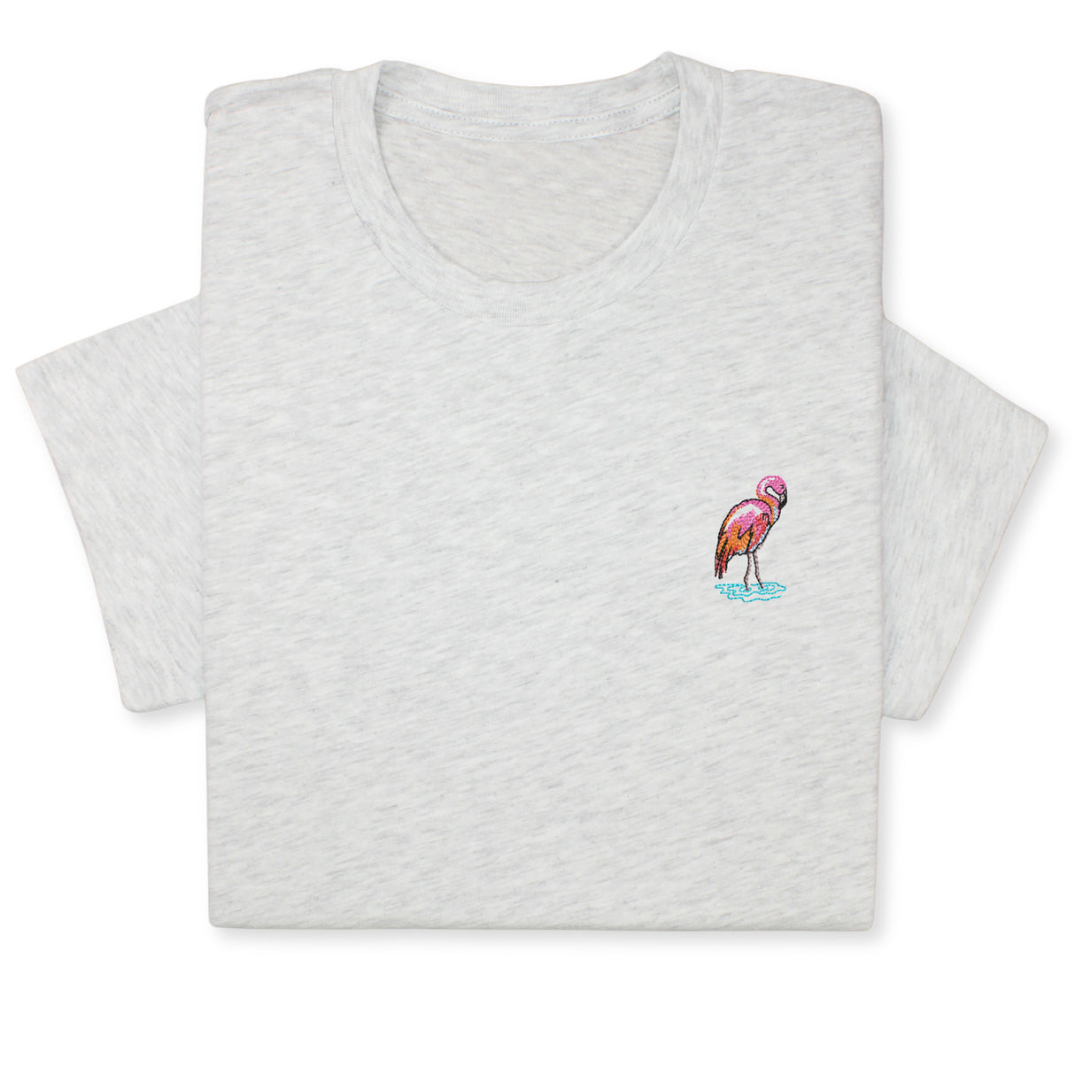 Pink Flamingo Embroidered T-shirt, Embroidered Flamingo T-shirt, Embroidered Bird T-shirt Unisex, Pink Flamingo T-Shirt Gift for Bird Lover!