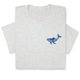 Blue Whale Embroidered Tee, Unisex Marine Life T-Shirt, Sea Life Whale T-Shirt, Ocean Gift for Sea Enthusiasts!