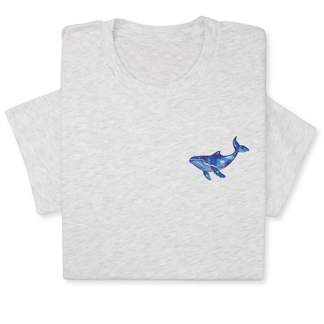 Blue Whale Embroidered Tee, Unisex Marine Life T-Shirt, Sea Life Whale T-Shirt, Ocean Gift for Sea Enthusiasts!
