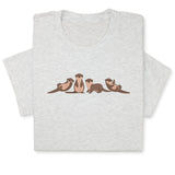 Otters Embroidered T-Shirt, Cute Otters Shirt for Animal Lovers, Playful Wildlife Tee, Nature Inspired Embroidery Gift, Unisex Otter Lover
