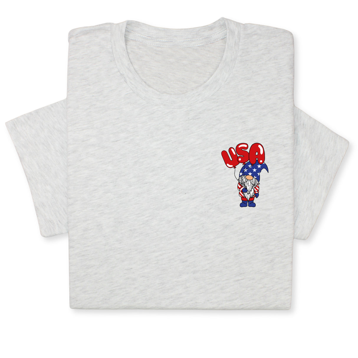 Patriotic Gnome USA T-Shirt, 4th of July Gnome Graphic Tee, American Flag Gnome Shirt, Independence Day Gift for Men & Women
