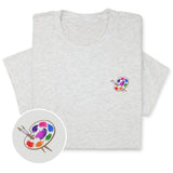 Embroidered Artist Palette T-Shirt, Colorful Creative Tee Gift Unisex