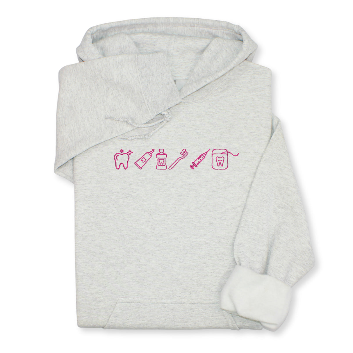 Custom Dental Embroidered Hoodie & Sweatshirt, Tooth Icons Design, Dentist Hygienist Gift, Dental Assistant Unisex Workwear
