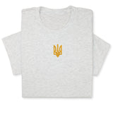Custom Embroidered Ukrainian Coat of Arms T-Shirt - Patriotic Ukraine Emblem Tee, Handmade Heritage T-Shirt!