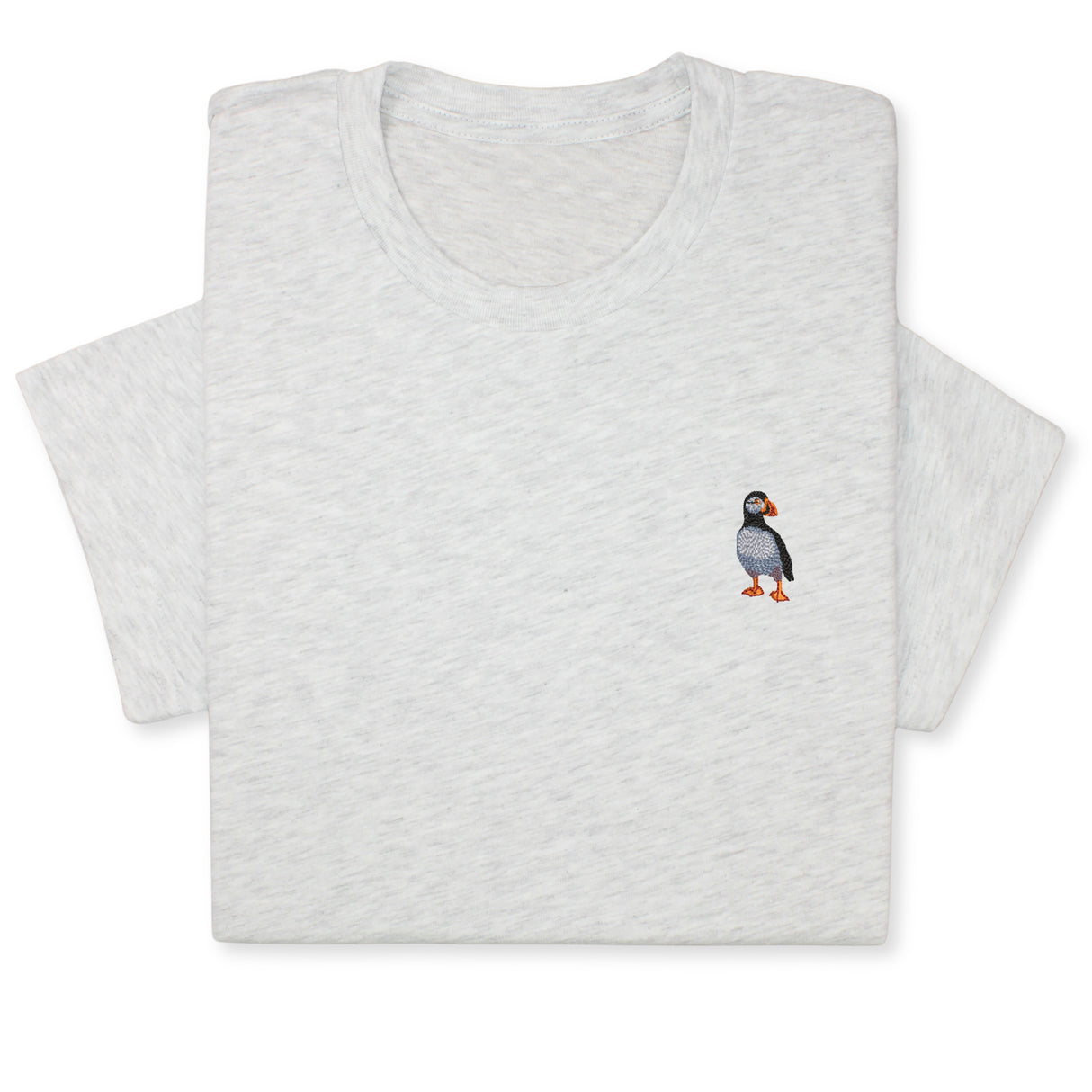 Puffin Embroidered T-Shirt, Cute Seabird Gift for Nature Lover, Minimalist Bird Design, Coastal Wildlife Tee, Nautical Aesthetic Outfit