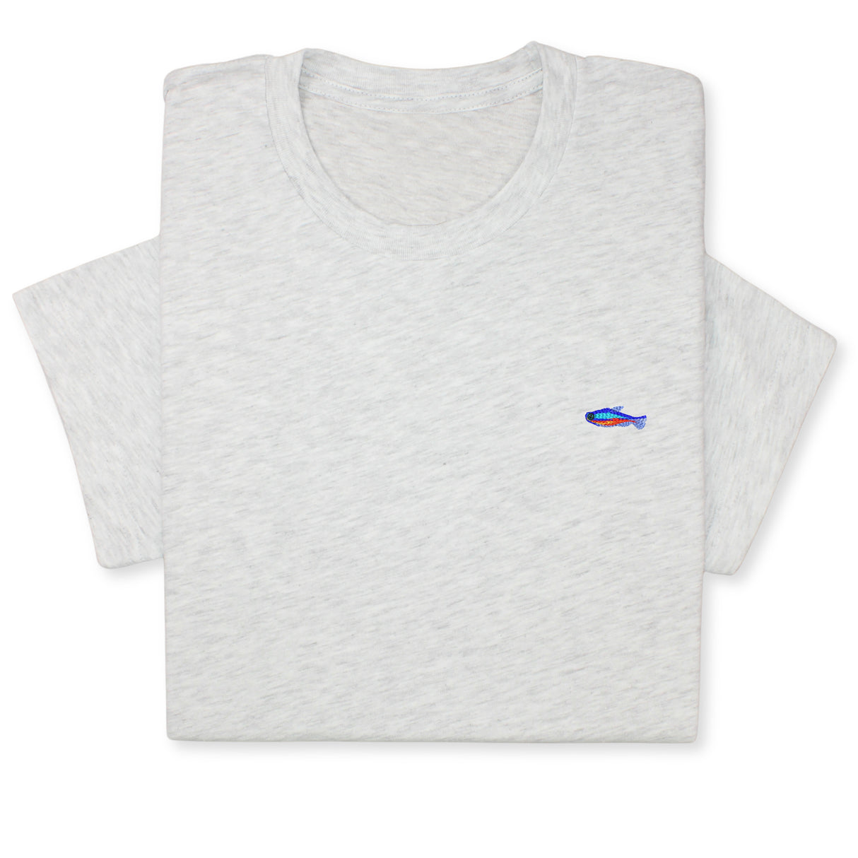 Tiny Fish Embroidered T-Shirt, Minimalist Aquatic Animal Tee, Small Fish Design Shirt, Ocean-Inspired Gift, Cute Sea Life Unisex Cotton Tee