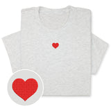 Mini Heart Embroidered T-Shirt with Custom Name, Personalized Valentine Shirt, Love Tee, Cute Gift for Her or Him