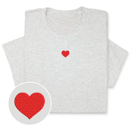 Mini Heart Embroidered T-Shirt with Custom Name, Personalized Valentine Shirt, Love Tee, Cute Gift for Her or Him