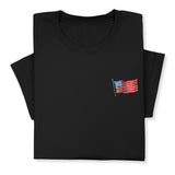 USA Flag Embroidered Tee, Patriotic American T-Shirt for Independence Day, 4th July Gift