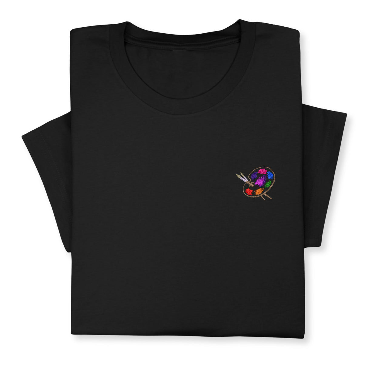 Embroidered Artist Palette T-Shirt, Colorful Creative Tee Gift Unisex