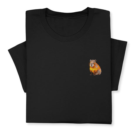 Funny Capybara Embroidered T-shirt Gift, Embroidered Capybara T-shirt Unisex, Capybara Crewneck, Cute Capybara Gift, Animal T-shirt