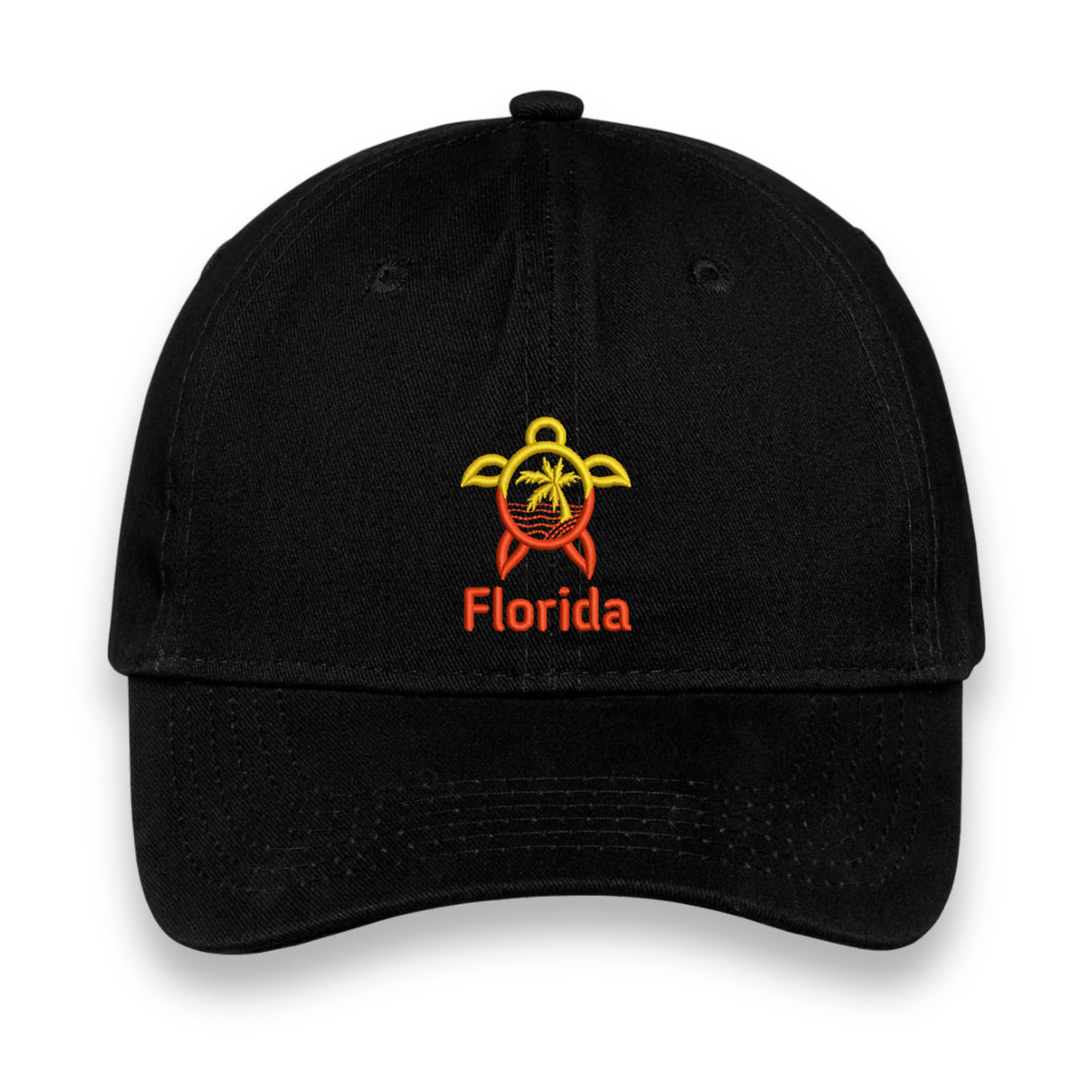 Florida Turtle Embroidered Hat, Sea Life Beach Cap, Unisex Coastal Gift, Vacation Souvenir Baseball Hat, Nature-Inspired Design