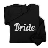 Bride Hoodie & Sweatshirt with Silver Thread Embroidery – Elegant Bridal Pullover, Diamond Detail, Bachelorette Gift, Wedding Morning Outfit