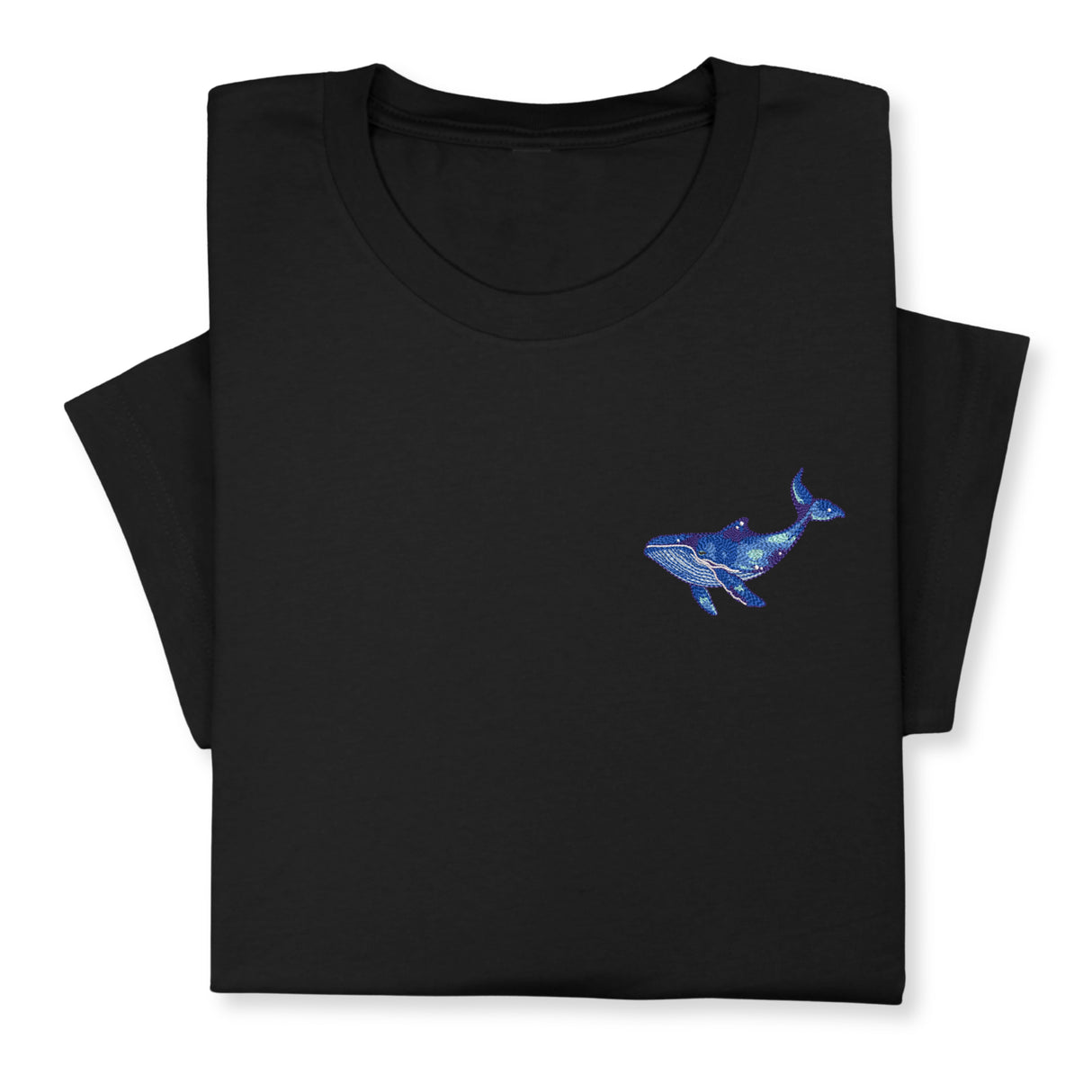 Blue Whale Embroidered Tee, Unisex Marine Life T-Shirt, Sea Life Whale T-Shirt, Ocean Gift for Sea Enthusiasts!