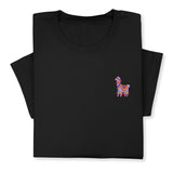 Colorful Llama Embroidered T-Shirt, Cute Alpaca Graphic Tee, Boho Animal Shirt, Fun Andean Wildlife Gift for Her & Him, Festival Style Top