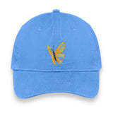 Yellow Butterfly Embroidered Hat, Nature-Inspired Baseball Cap, Cute Gift for Her or Him, Summer Garden Aesthetic Unisex Cap
