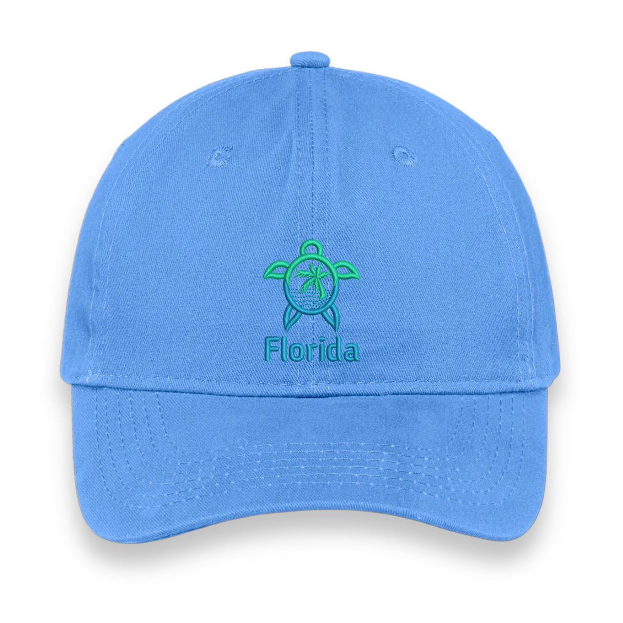 Florida Turtle Embroidered Hat, Sea Life Beach Cap, Unisex Coastal Gift, Vacation Souvenir Baseball Hat, Nature-Inspired Design