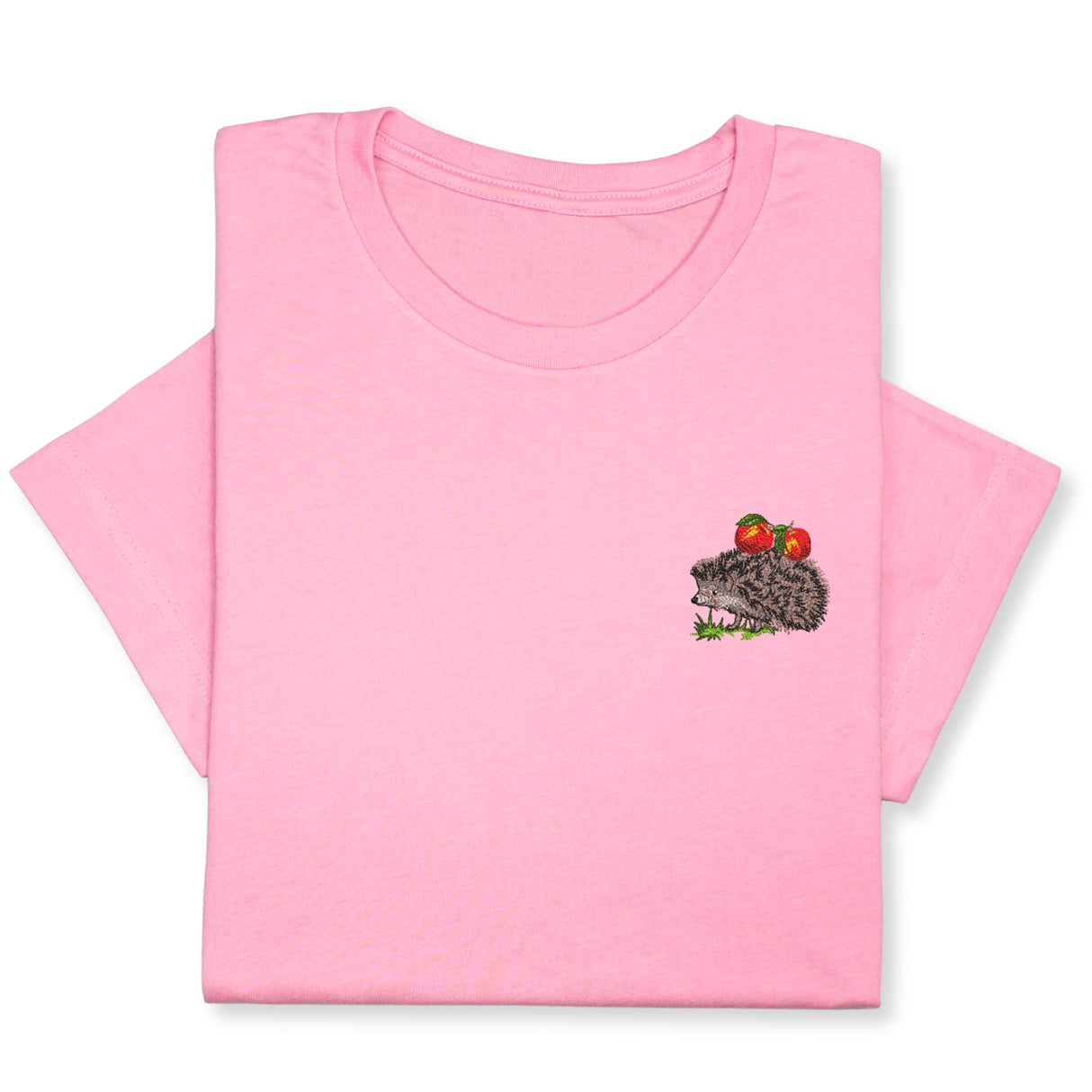 Embroidered Hedgehog T-Shirt  Cute Forest Animal Tee Gift Unisex