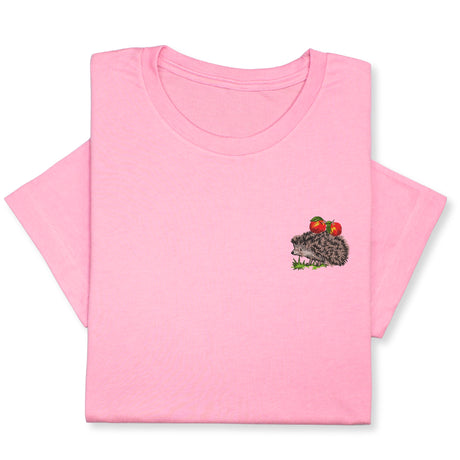Embroidered Hedgehog T-Shirt  Cute Forest Animal Tee Gift Unisex