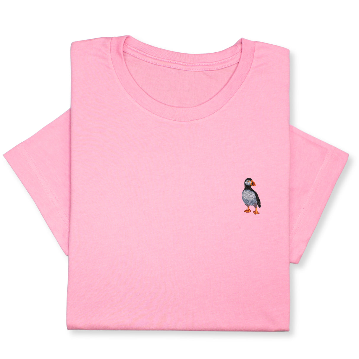 Puffin Embroidered T-Shirt, Cute Seabird Gift for Nature Lover, Minimalist Bird Design, Coastal Wildlife Tee, Nautical Aesthetic Outfit