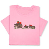 Embroidered Hedgehog Family T-Shirt, Cute Animal Nature Lover Gift