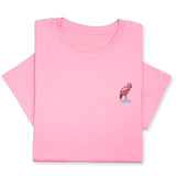 Pink Flamingo Embroidered T-shirt, Embroidered Flamingo T-shirt, Embroidered Bird T-shirt Unisex, Pink Flamingo T-Shirt Gift for Bird Lover!