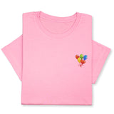 Rainbow Balloons Embroidered T-Shirt, Whimsical Party Tee, Colorful Festive Gift, Birthday Celebration Shirt, Fun Embroidery for All Ages