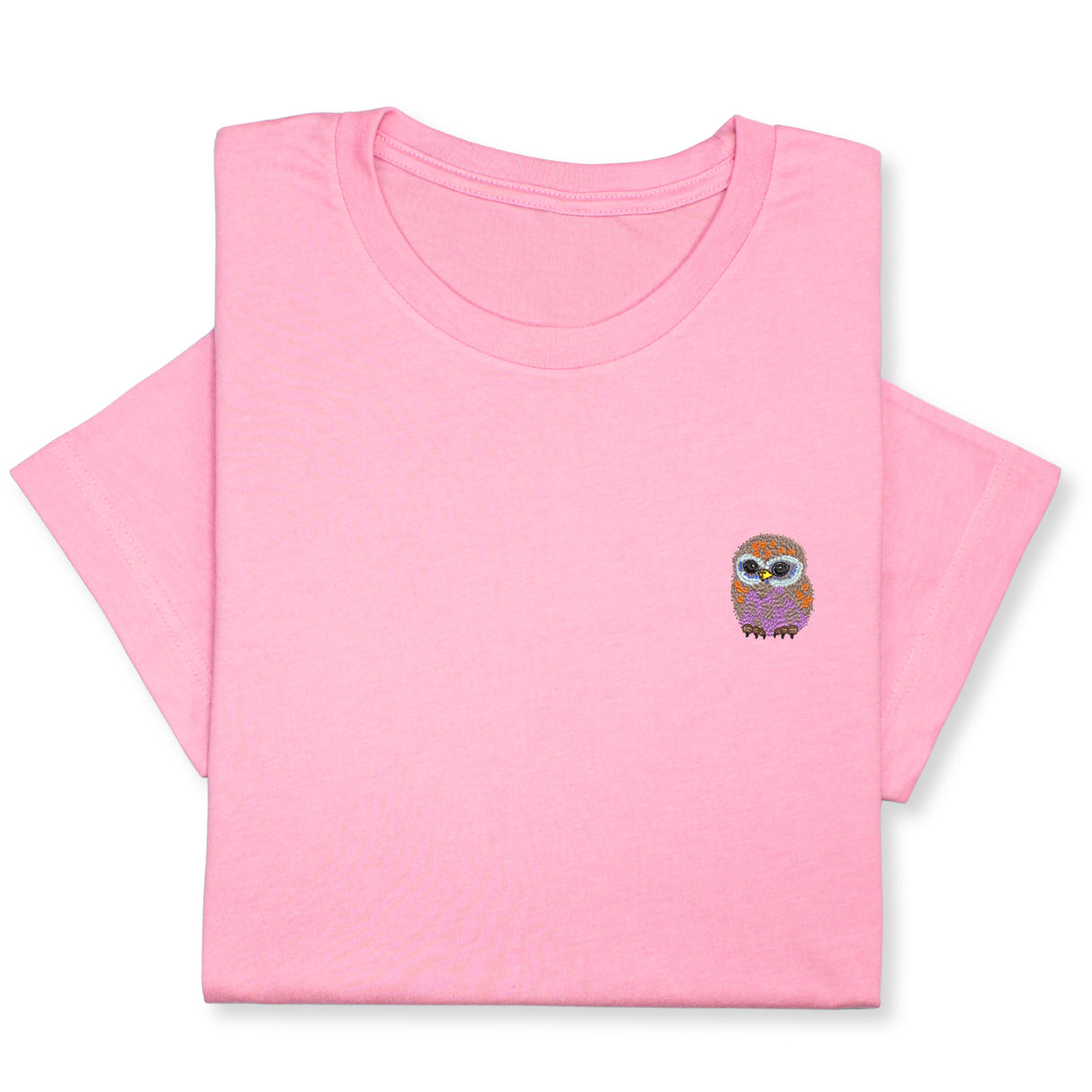 Cute Owl Embroidered T-Shirt, Whimsical Bird Lover Gift, Small Animal Embroidery Tee, Cozy Nature-Inspired Shirt
