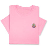 Cute Owl Embroidered T-Shirt, Whimsical Bird Lover Gift, Small Animal Embroidery Tee, Cozy Nature-Inspired Shirt