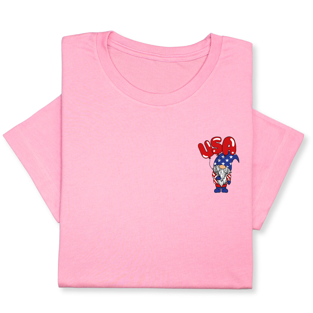 Patriotic Gnome USA T-Shirt, 4th of July Gnome Graphic Tee, American Flag Gnome Shirt, Independence Day Gift for Men & Women